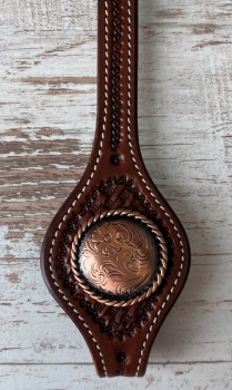 Rope Edge Western Engraved Concho copper 1 1/2